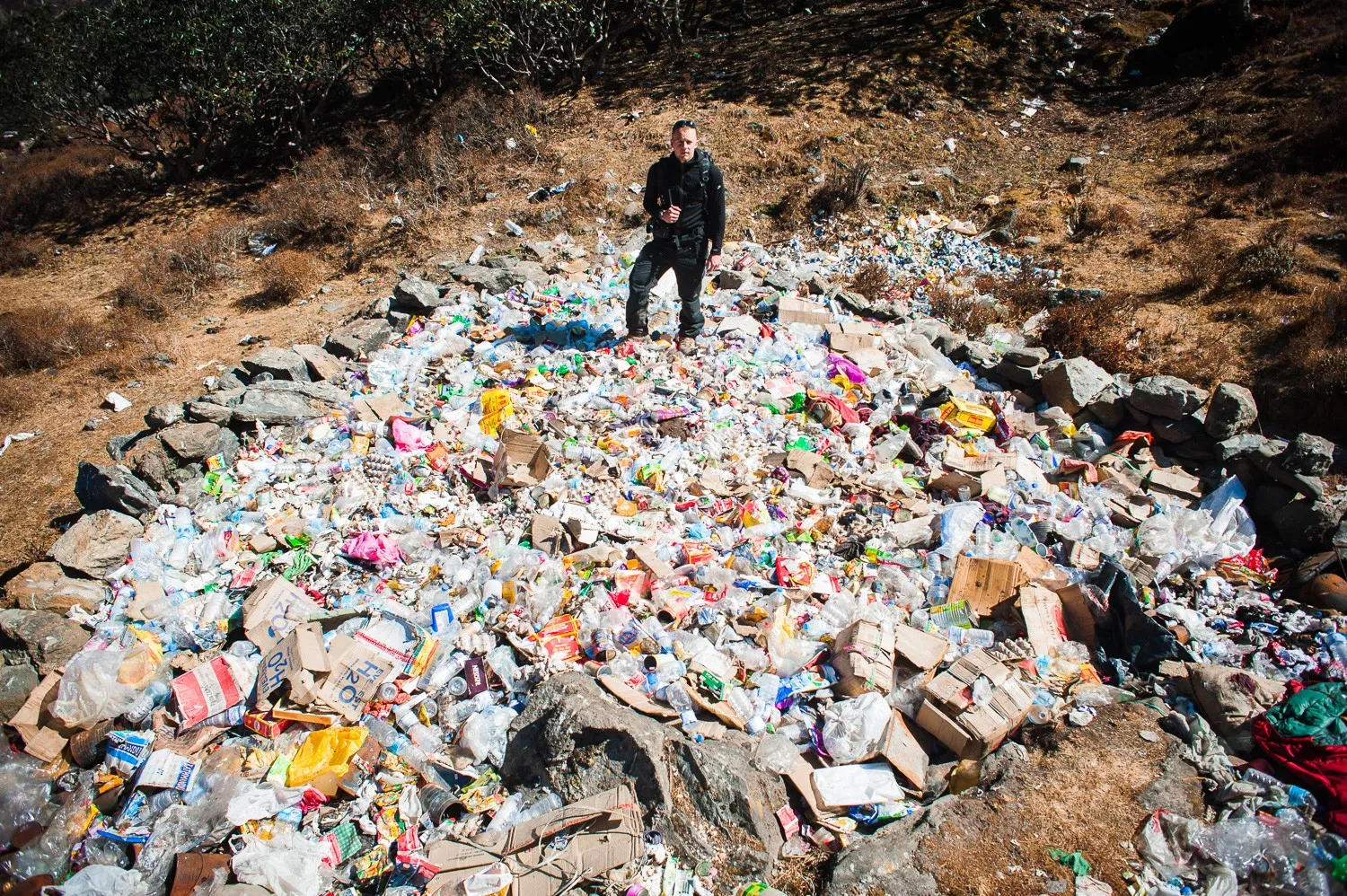 Everest Trash — discarded rubbish in the Khumbu valley.
