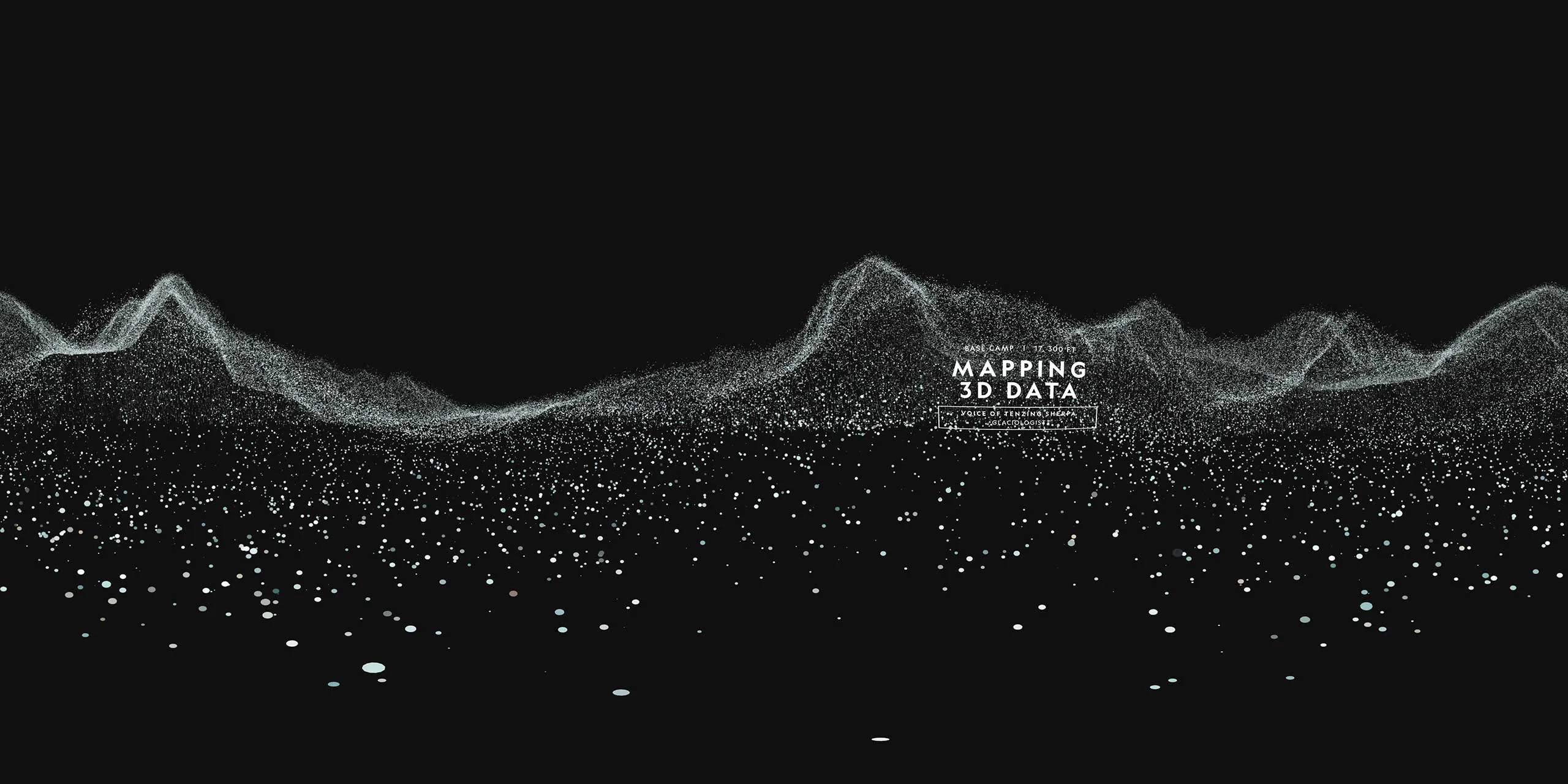 Framegrab from the point cloud data visualisation from the Everest VR The Science episode.