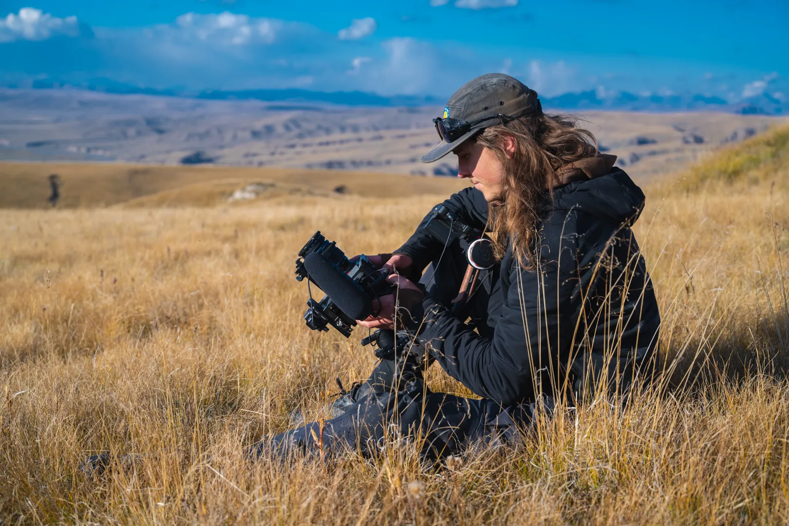 Videographer and DoP Oliver Akermo in the field in Kyrgyzstan.