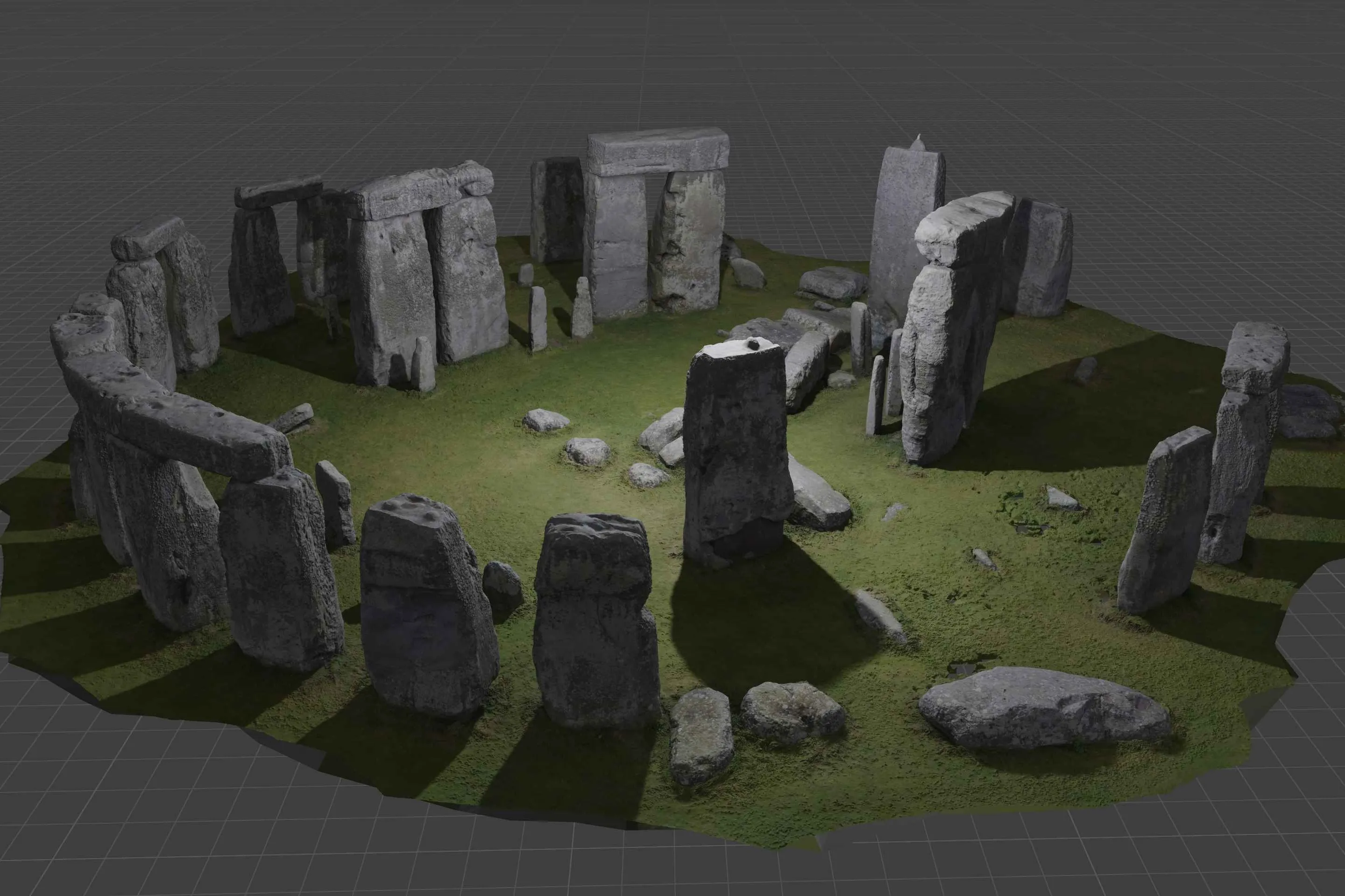 A 3D render of Stonehenge created from photogrammetry by Martin Edström and IVAR Studios for National Geographic.